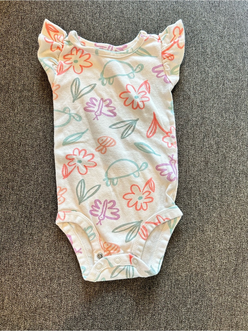 🤑EU Carter's Pastel Floral Ruffle Onesie Bodysuit🤑